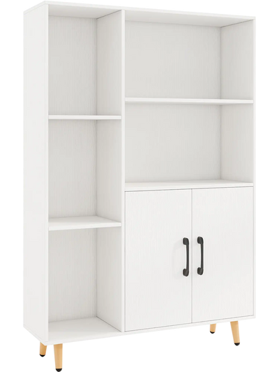 Costway Free Standing Pantry Cabinet 2-Door 5-Shelf Bookcase 21568437 New
