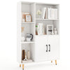 Free standing pantry cabinet with 5 shelves and 2-door storage, ideal for living room or kitchen organization.