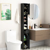 Freestanding Slim Bathroom Cabinet with Drawer and Adjustable Shelves-Black - Gallery View 1 of 9