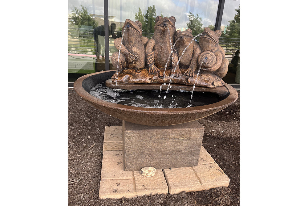 Exaco Frogs in the Pond Decorative Fountain 39" Tall Whimsical Charm Water Feature L550-R New