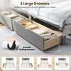 Costway Full Size Bed Frame with Bookcase Headboard and LED Lights New