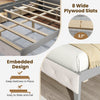 Costway Full Size Bed Frame with Bookcase Headboard and LED Lights New