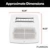 Furrion Chill Cube Non-Ducted Air Distribution Box (R32) with Remote - White - Approximate Dimensions 18.24 in x 18.23 in