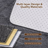 Multi-layer design of a 4x6 feet shag rug featuring ultra-soft velvet, thick sponge, and non-slip grip dots for safety.