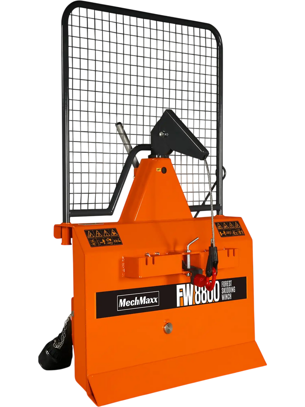 8800lbs 3-Point Hitch Forestry Log Skidding Winch,  200ft Cable Length,  25-60 HP Tractor,  Category 1 Hookup,  FW8800