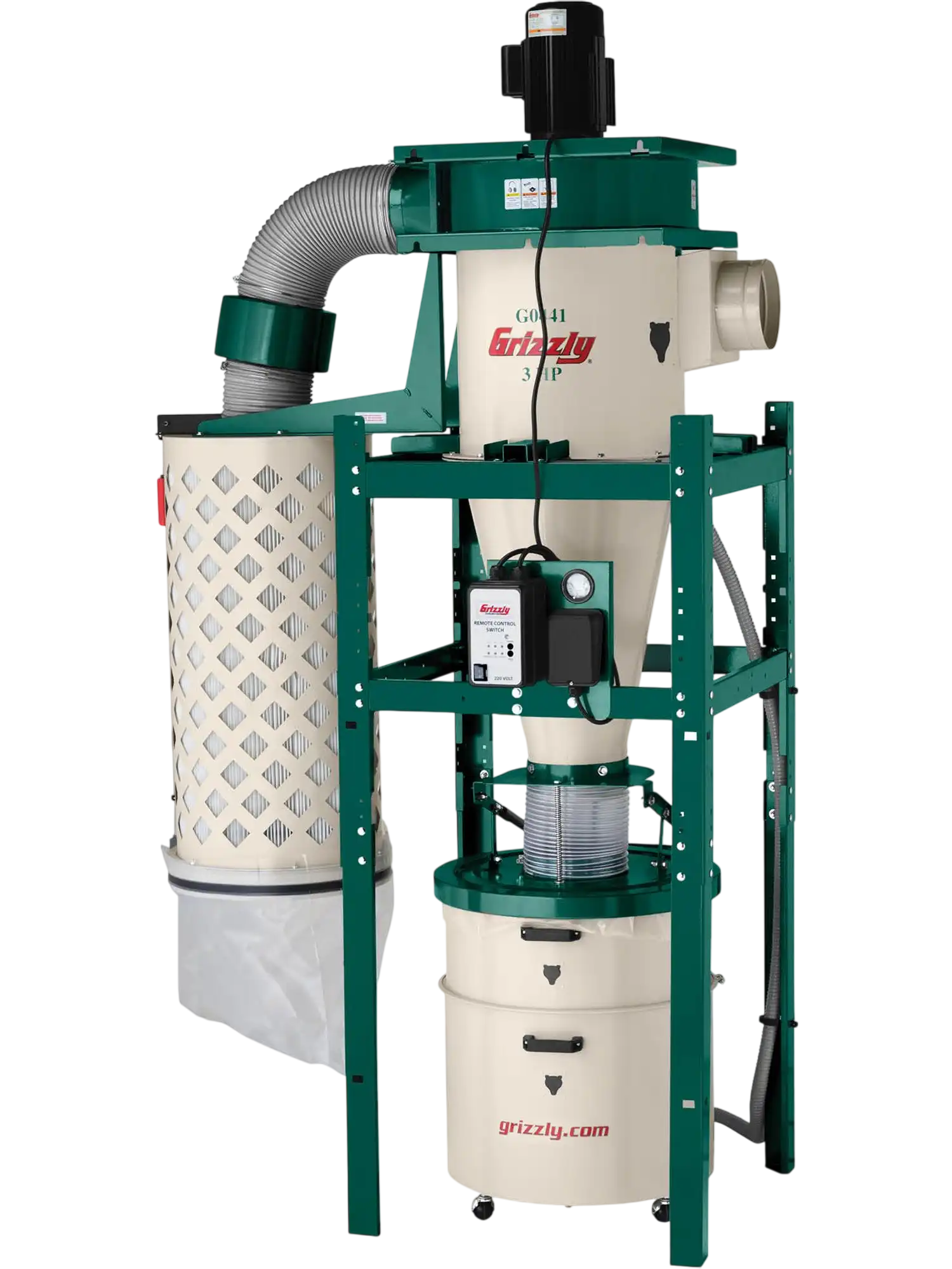 Grizzly G0441 Cyclone Dust Collector 3 HP 1654 CFM 55 Gal. Capacity New