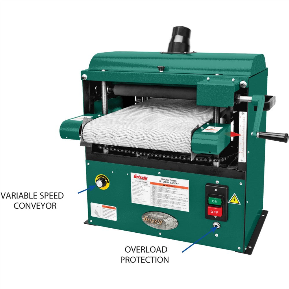 Grizzly G0459 - 12" 1-1/2 HP Drum Sander