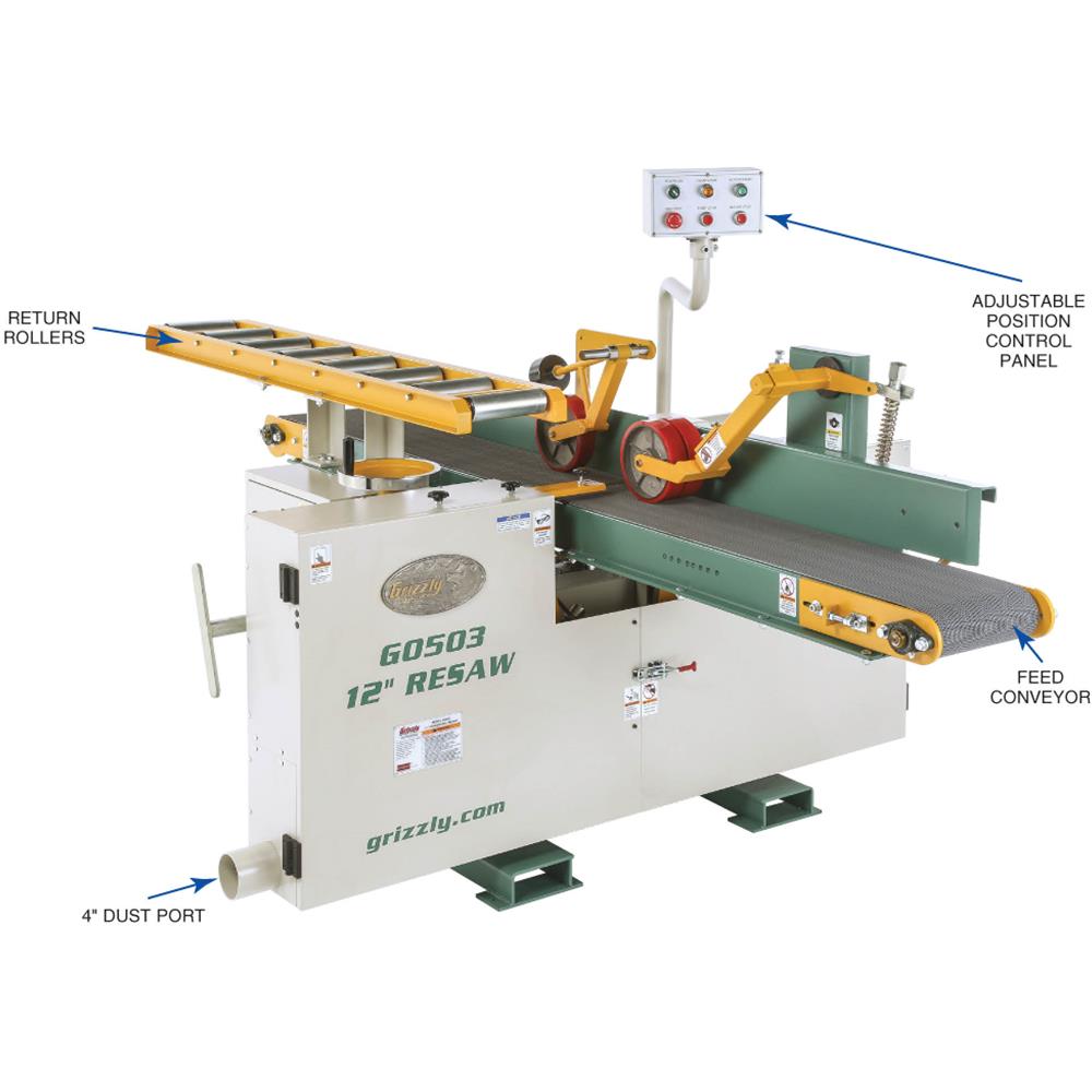 Grizzly G0503 Resaw Bandsaw 12" 20 HP Horizontal New