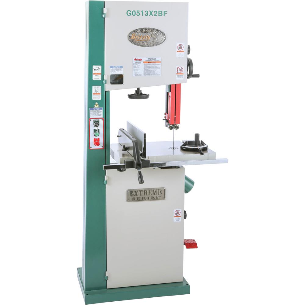 Grizzly G0513X2BF Bandsaw 17" 2 HP w/ Cast-Iron Trunnion & Foot Brake Extreme Series New