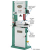 Grizzly G0513X2BF Bandsaw 17" 2 HP w/ Cast-Iron Trunnion & Foot Brake Extreme Series New