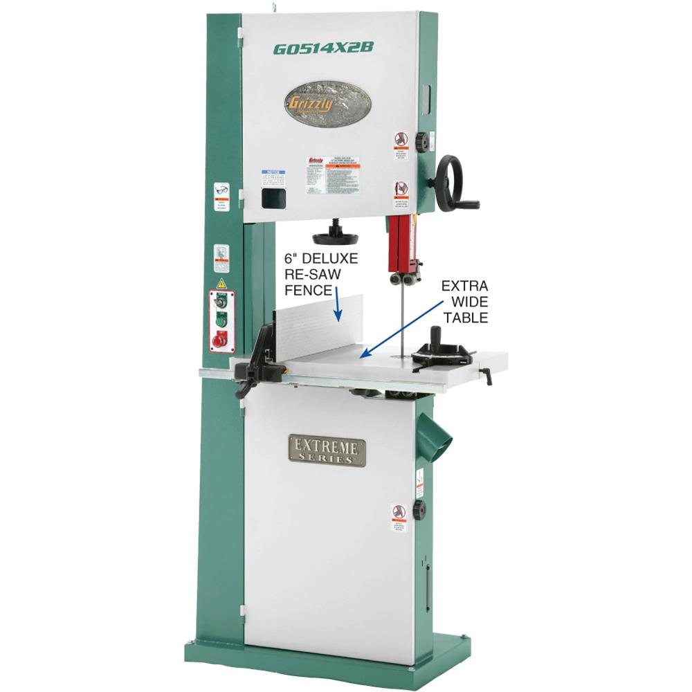 Grizzly G0514X2B Bandsaw 19" 3 HP with Motor Brake Extreme Series New