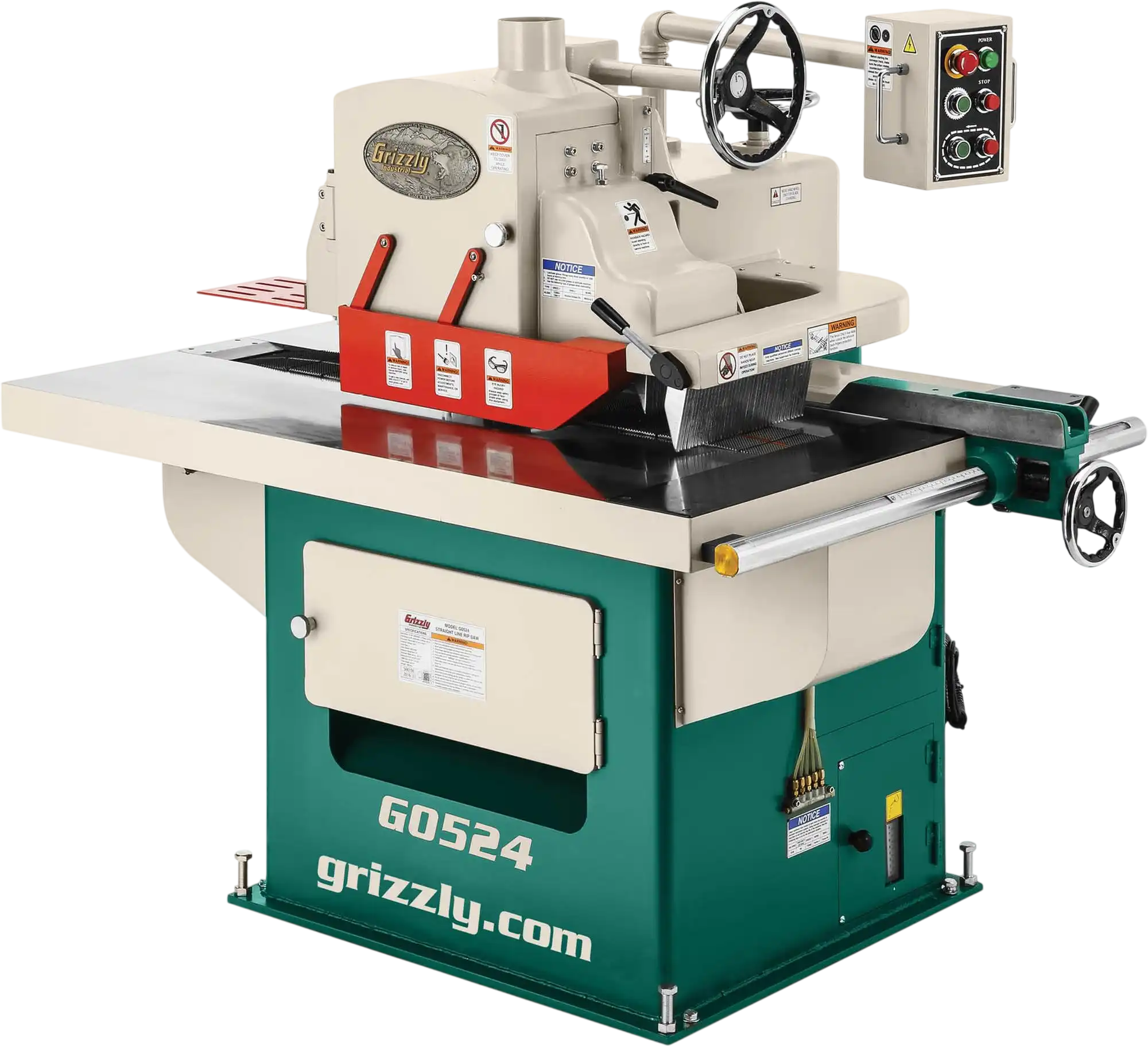 Grizzly G0524 Rip Saw Straight Line 15 HP Variable Speed Conveyor 3-Phase New