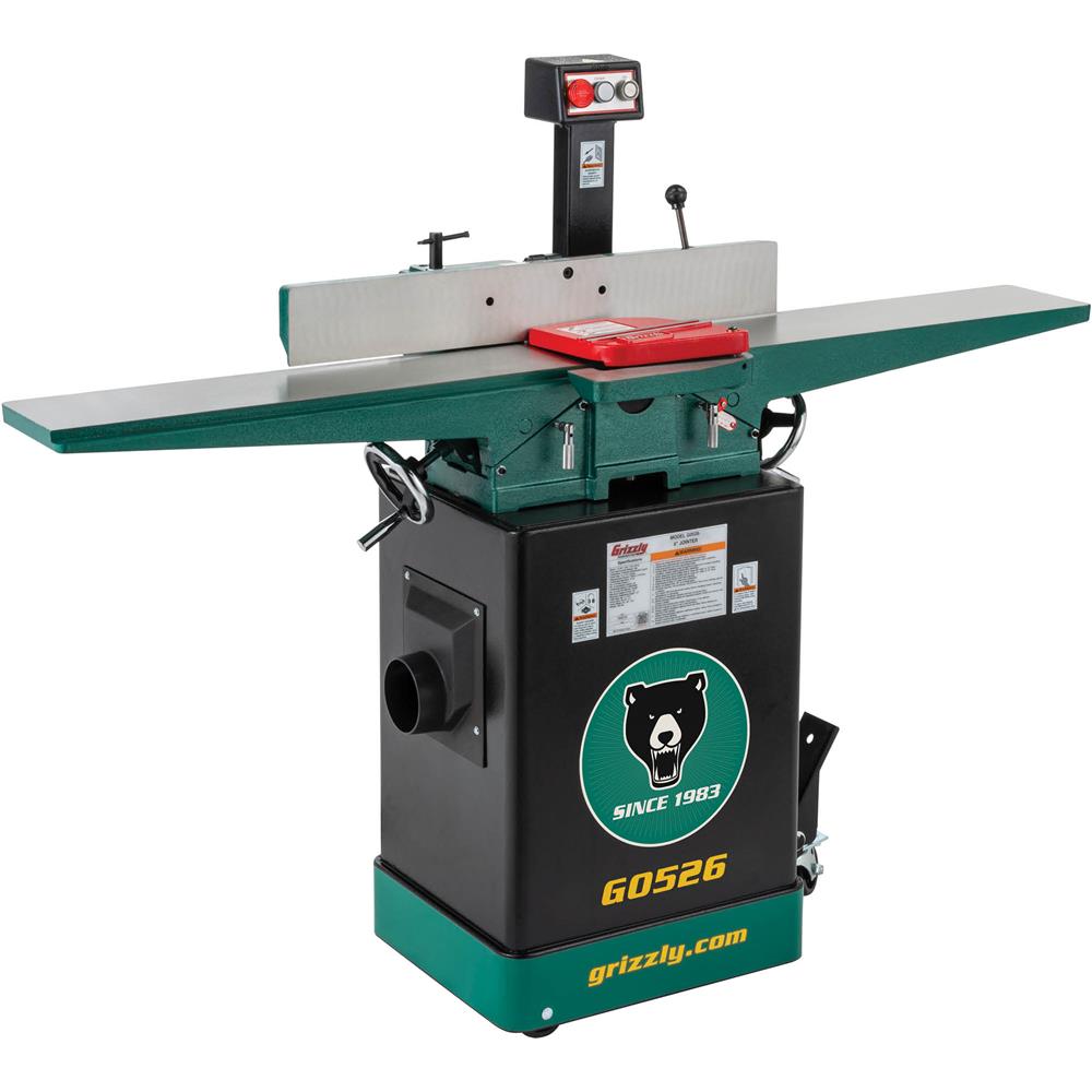 Grizzly G0526 Jointer 6" x 60" 1.5 HP with V-Helical Cutterhead New