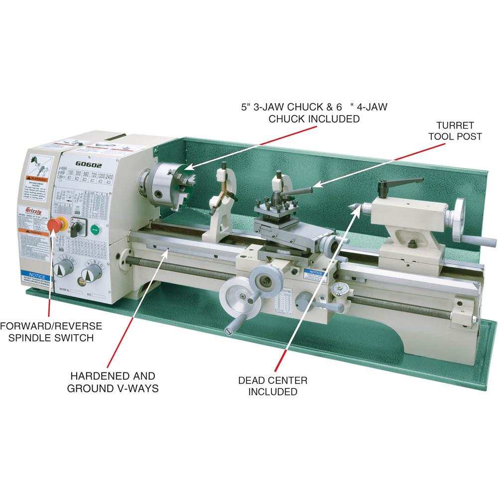Grizzly G0602 - 10" x 22" Benchtop Metal Lathe