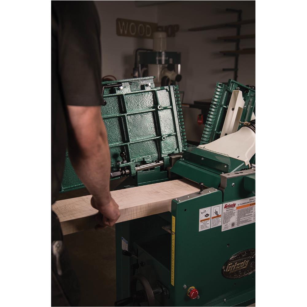 Grizzly G0634X - 12" 5 HP Planer/Jointer with V-Helical Cutterhead