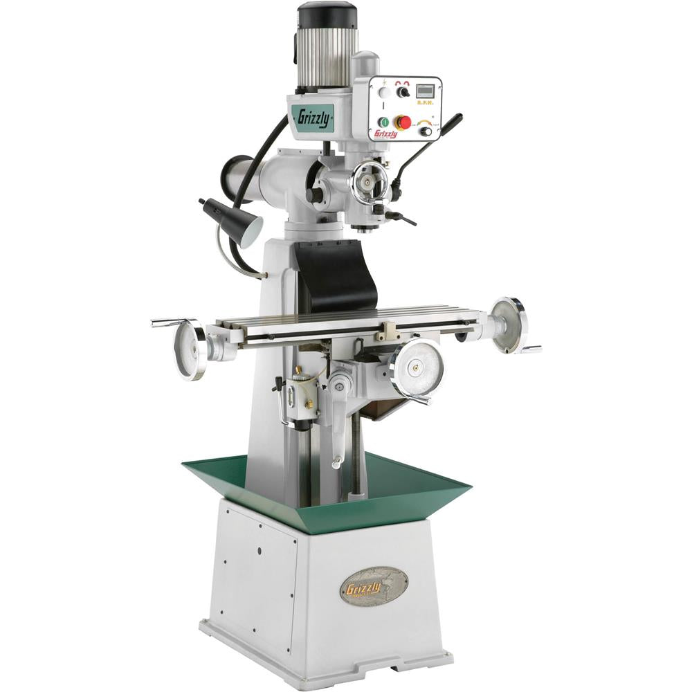 Grizzly G0695 - 8" x 30" 1-1/2 HP Variable-Speed Knee Mill w/ Ram Head