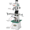 Grizzly G0695 - 8" x 30" 1-1/2 HP Variable-Speed Knee Mill w/ Ram Head