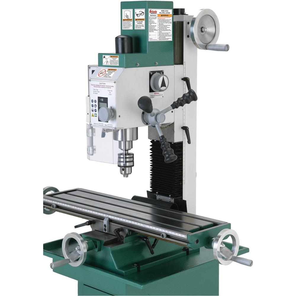 Grizzly G0704 - 7" x 27" 1 HP Mill/Drill with Stand