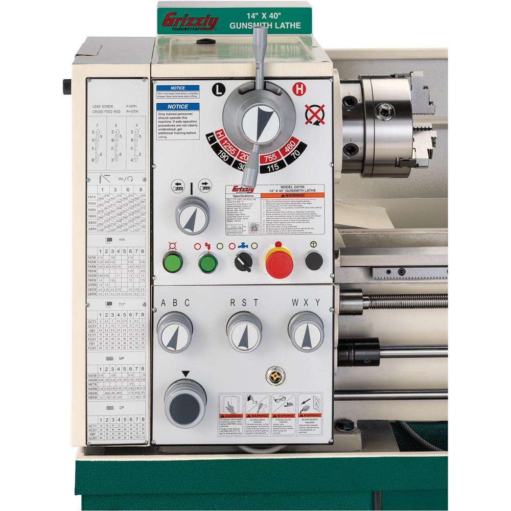 Grizzly G0709 - 14" x 40" Gunsmith Gearhead Metal Lathe