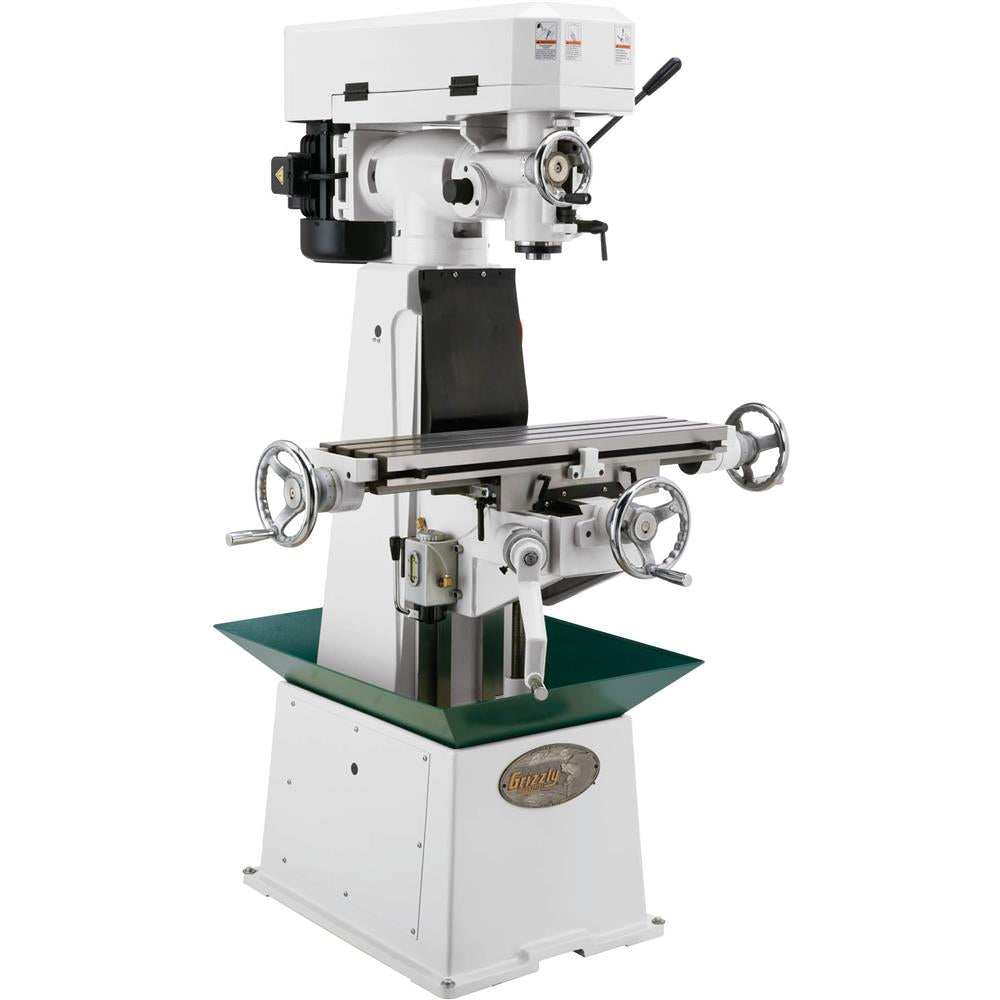 Grizzly G0731 - 8" x 30" 1-1/2 HP Vertical Mill with Power Feed