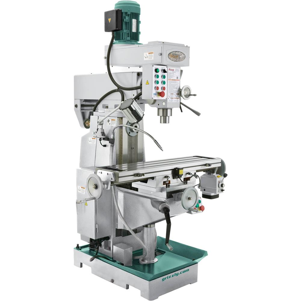 Grizzly G0757 - 9" x 39" 2 HP Horizontal/Vertical Mill with Power Feed