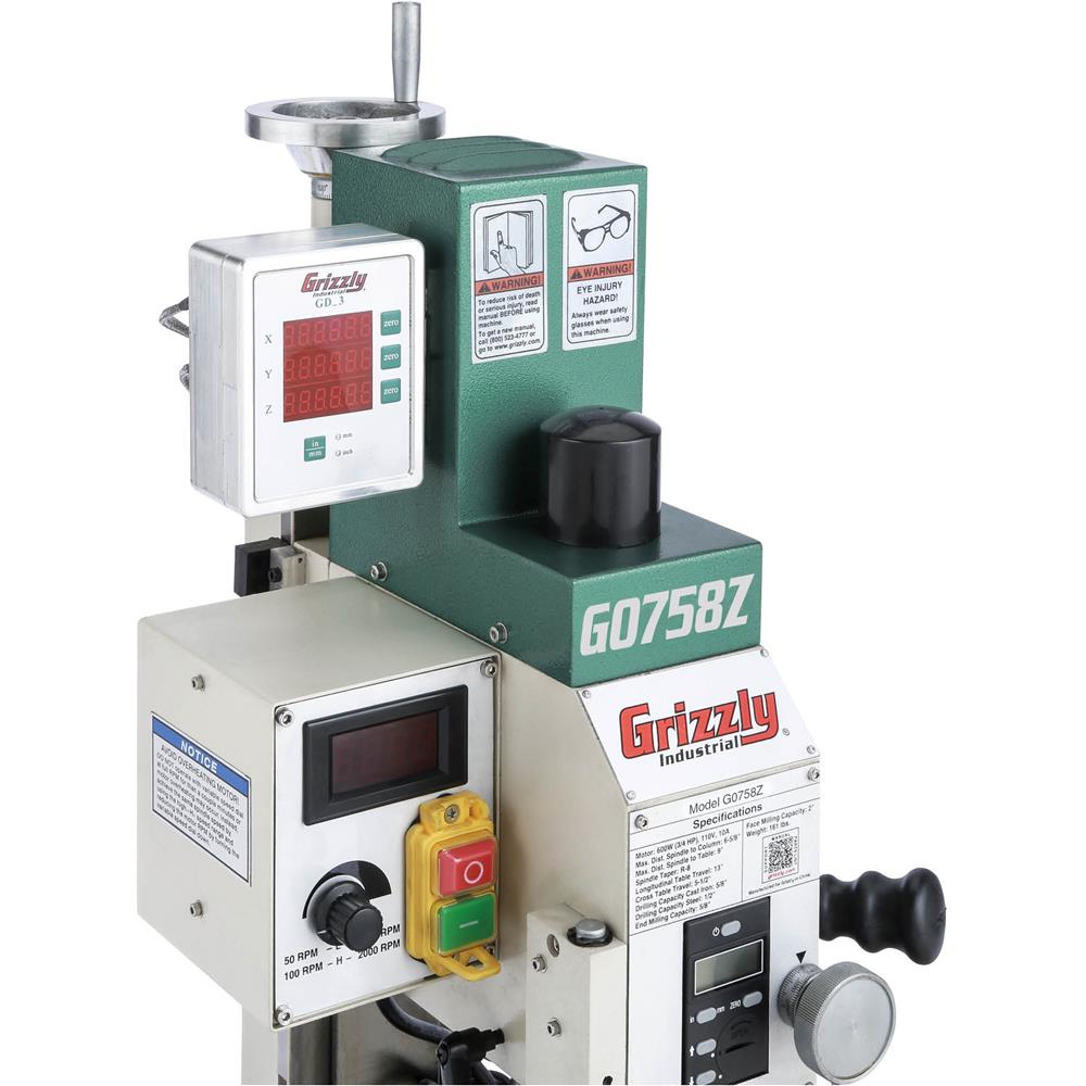 Grizzly G0758Z - 6" x 20" 3/4 HP Mill/Drill with DRO