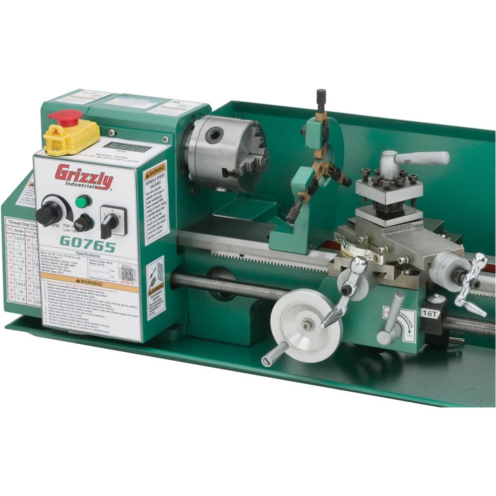 Grizzly G0765 - 7" x 14" Variable-Speed Benchtop Metal Lathe