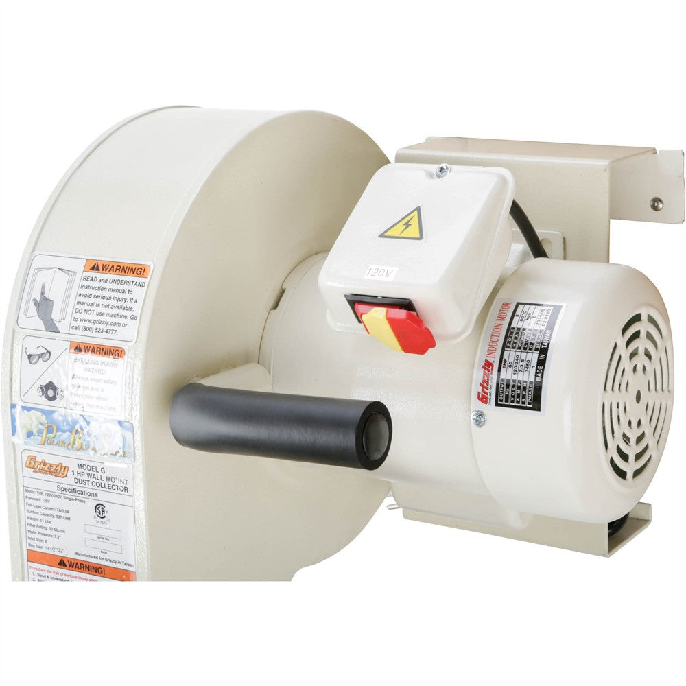 Grizzly G0785 - 1 HP Wall-Mount Dust Collector with Canister Filter