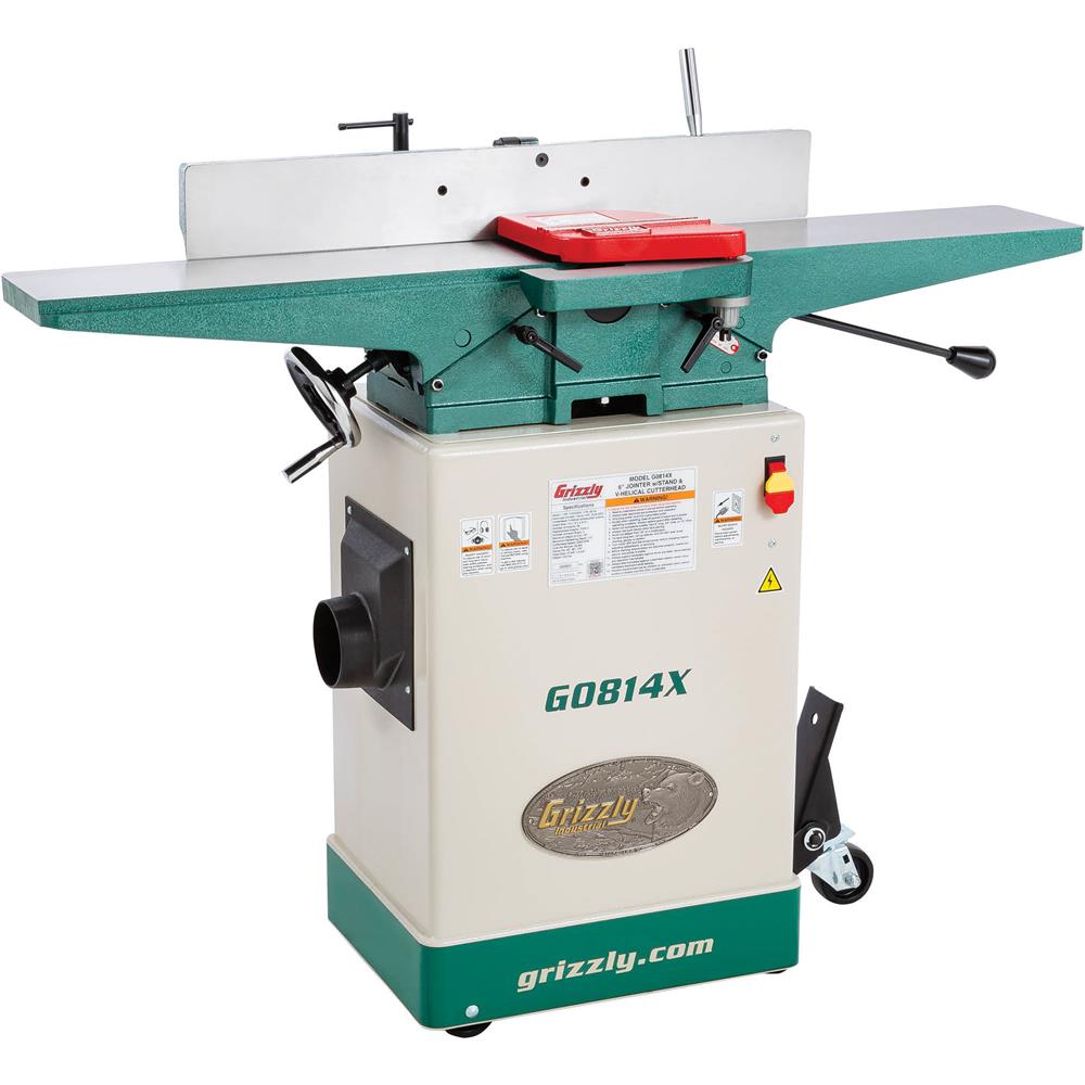 Grizzly G0814X - 6" Jointer with V-Helical Cutterhead