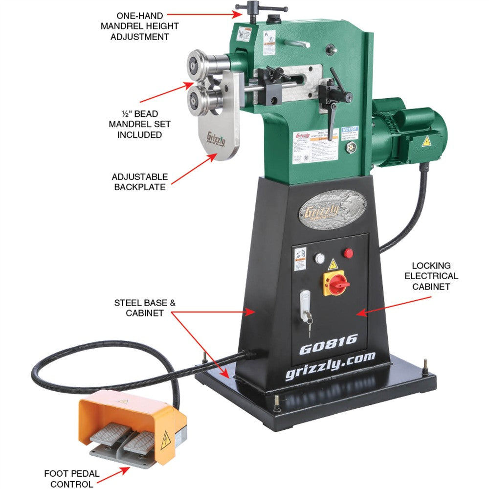 Grizzly G0816 - Heavy-Duty Bead Roller