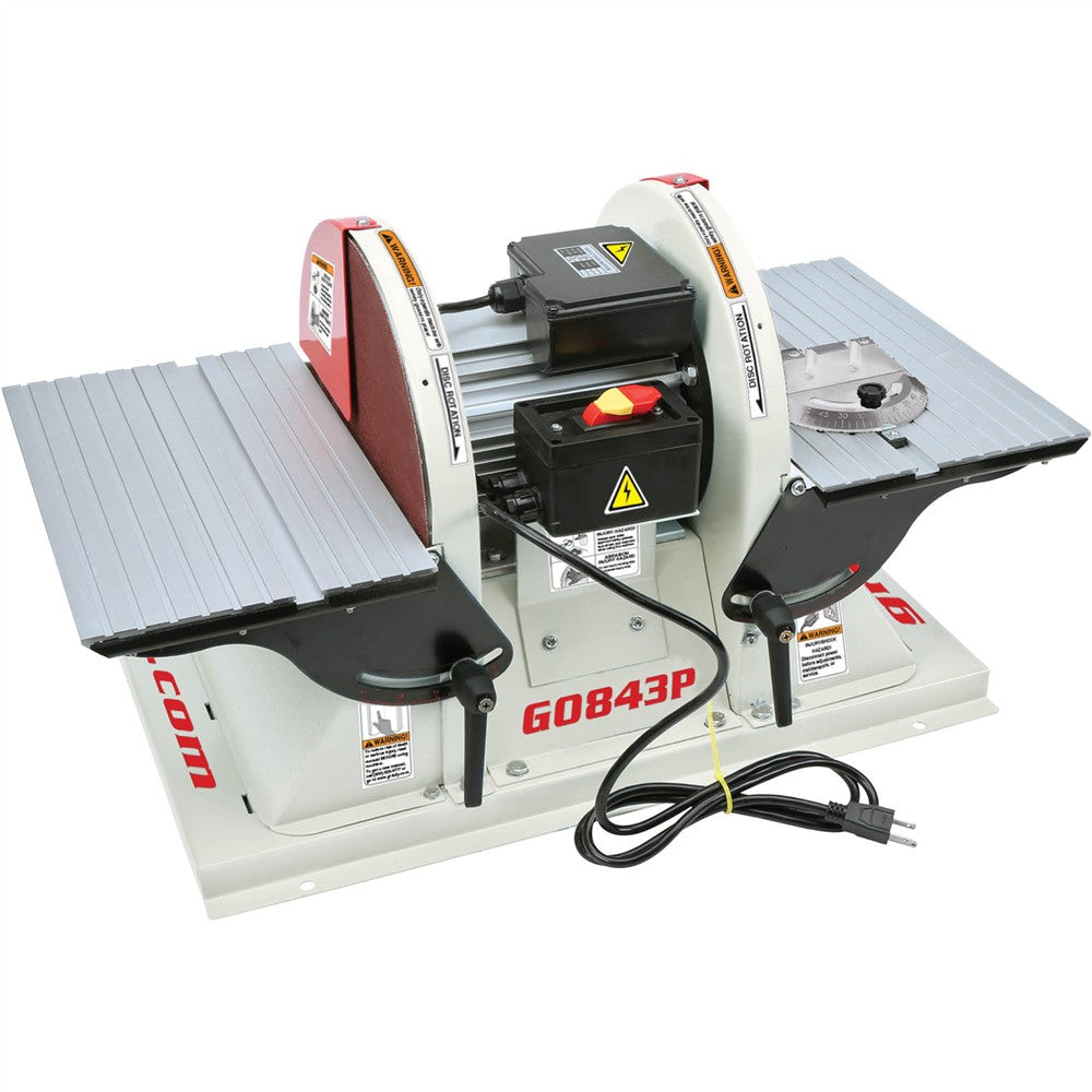 Grizzly G0843P - 12" Double Disc Sander - Polar Bear Series