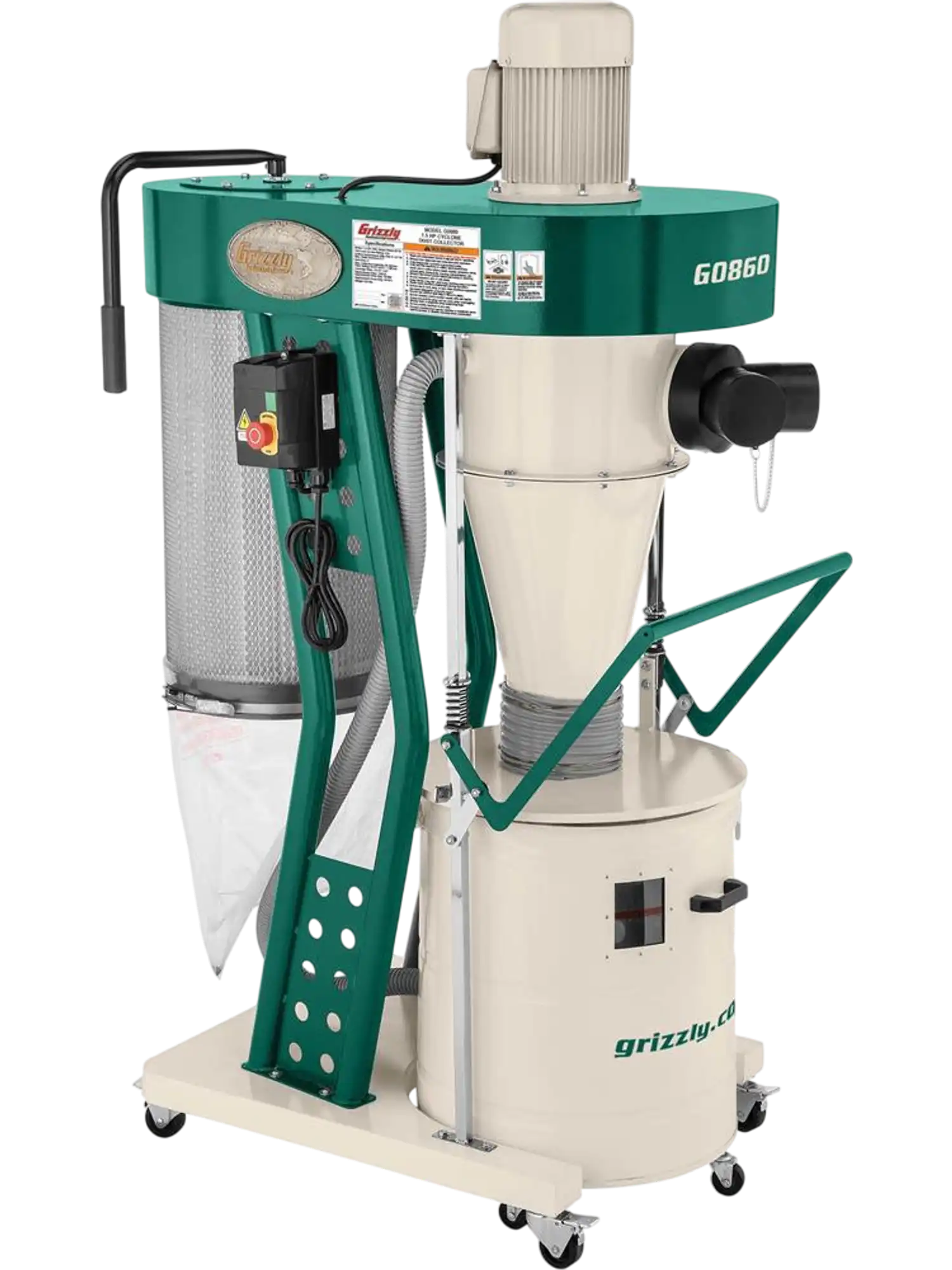 Grizzly G0860 Cyclone Dust Collector 1-1/2 HP Portable New