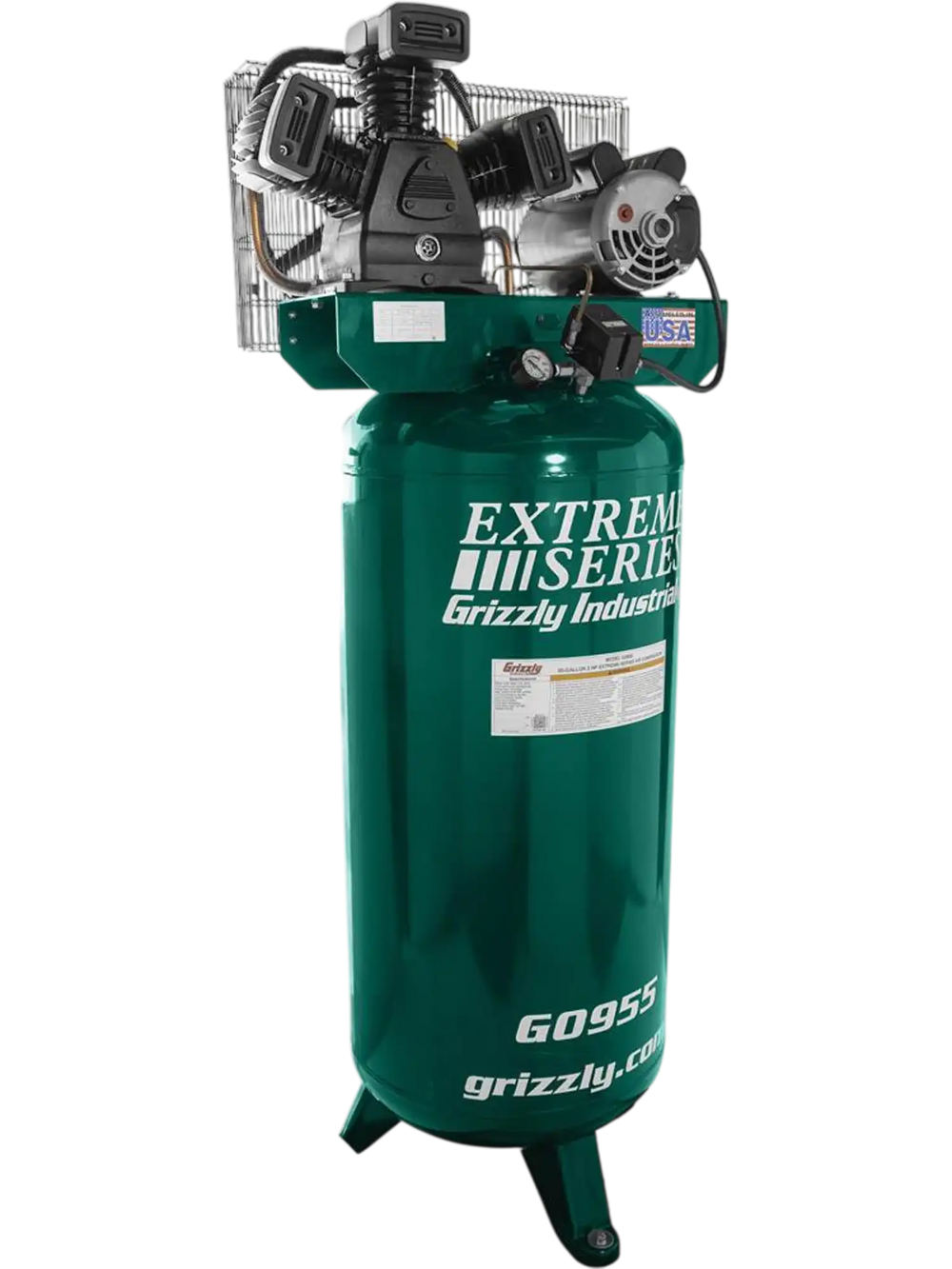 Grizzly G0955 - 60-Gallon 5 HP Extreme Series Air Compressor