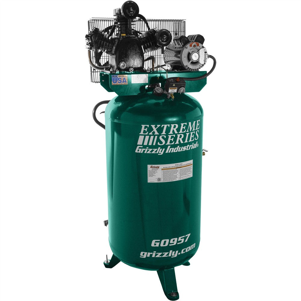 Grizzly G0957 - 80-Gallon 5 HP Extreme Series Air Compressor