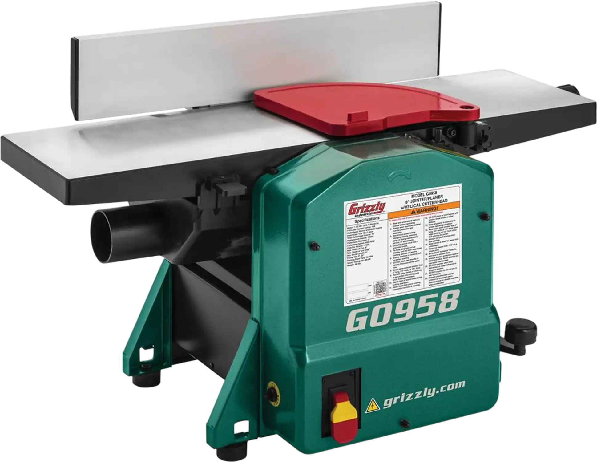 Grizzly G0958 Combination Planer-Jointer 8