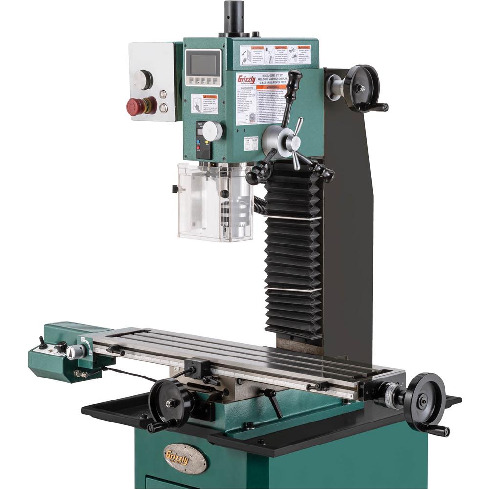 Grizzly G0983 - 6" x 27" Variable-Speed Mill/Drill, 3-Axis DRO & Power Feed