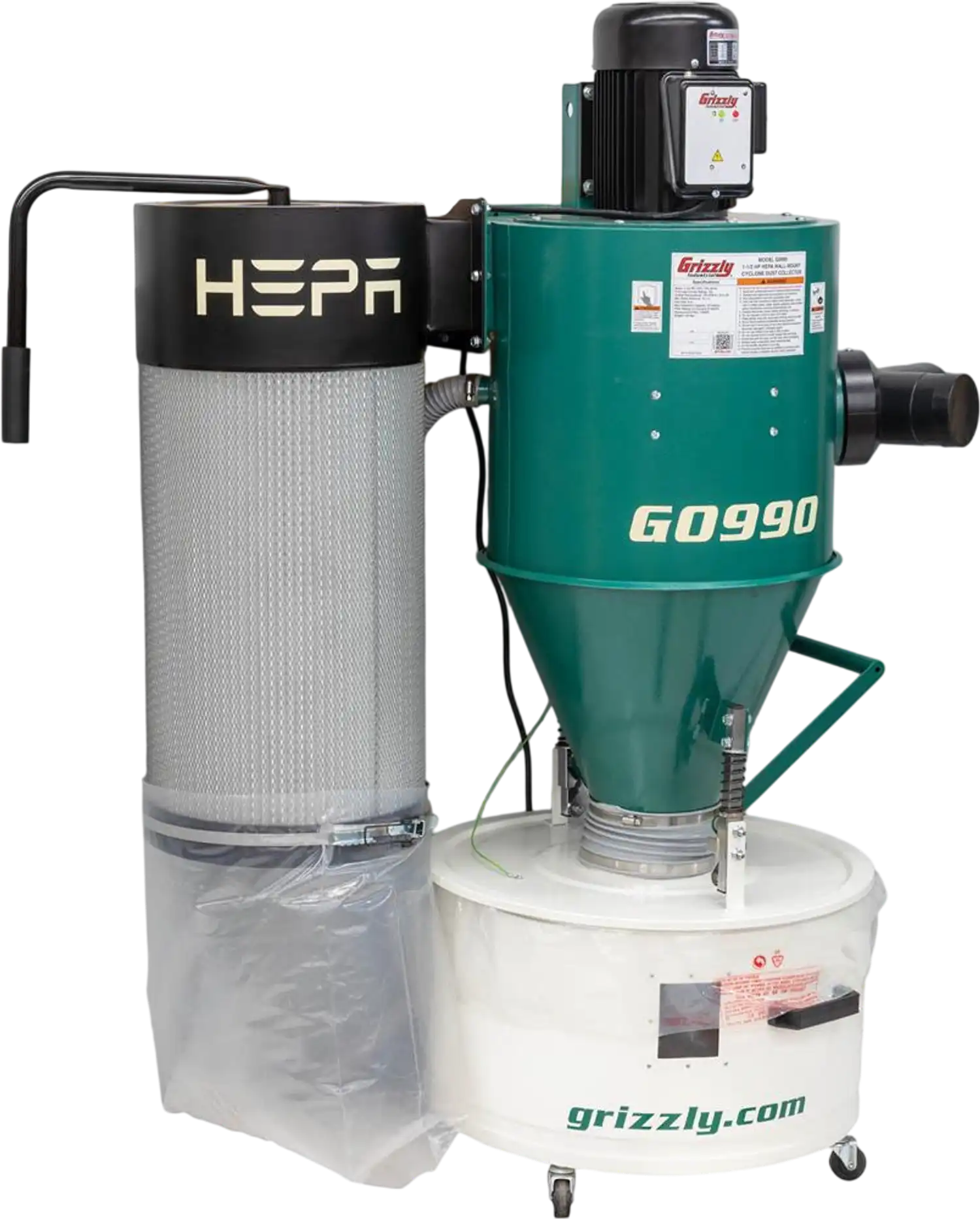 Grizzly G0990 Cyclone Dust Collector 1-1/2 HP HEPA Wall-Mount New