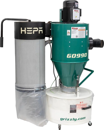 Grizzly G0990 Cyclone Dust Collector 1-1/2 HP HEPA Wall-Mount New