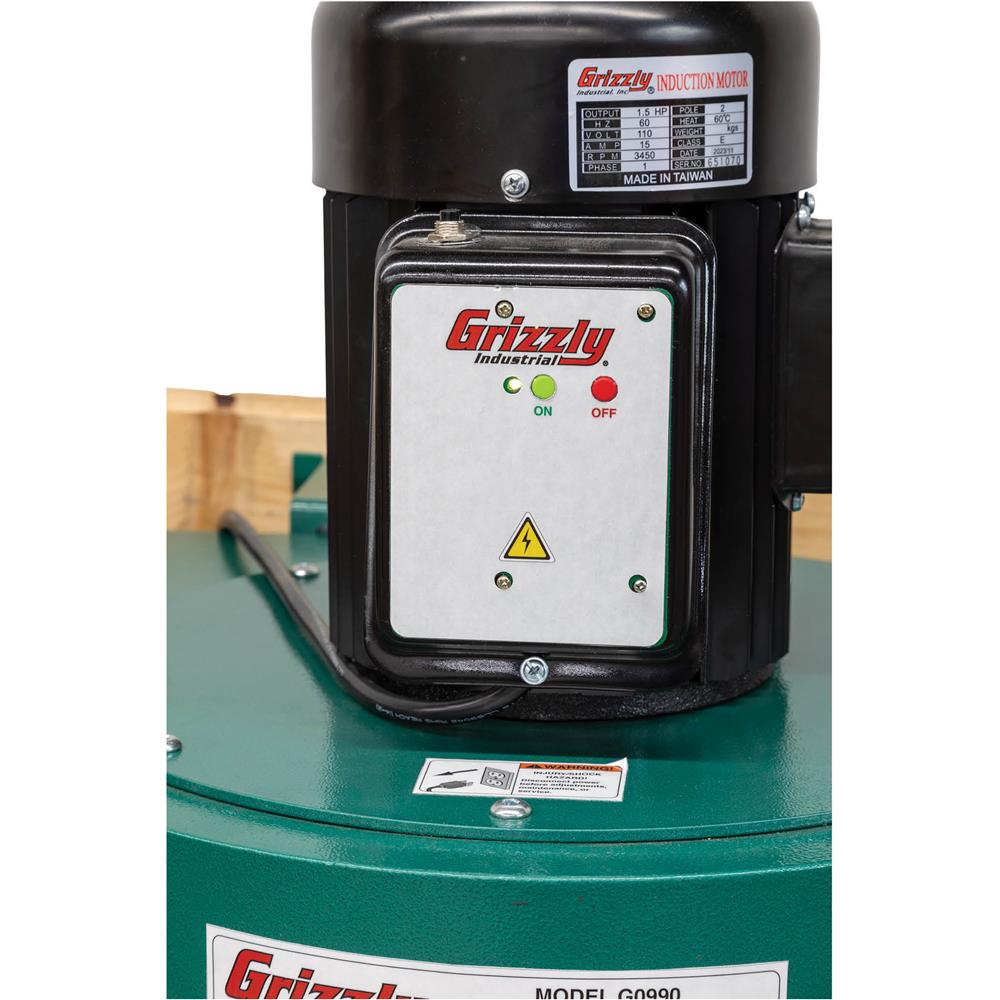 Grizzly G0990 - 1-1/2 HP HEPA Wall-Mount Cyclone Dust Collector