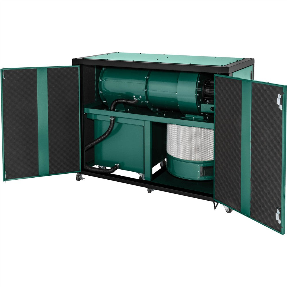 Grizzly G0991 - 1-1/2 HP Ultra-Quiet Horizontal Cyclone Dust Collector