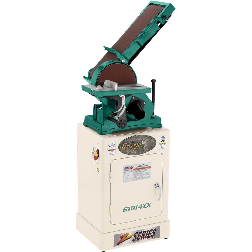 Grizzly G1014ZX - 6" x 48" Belt/9" Disc Combo Sander with Cabinet Stand