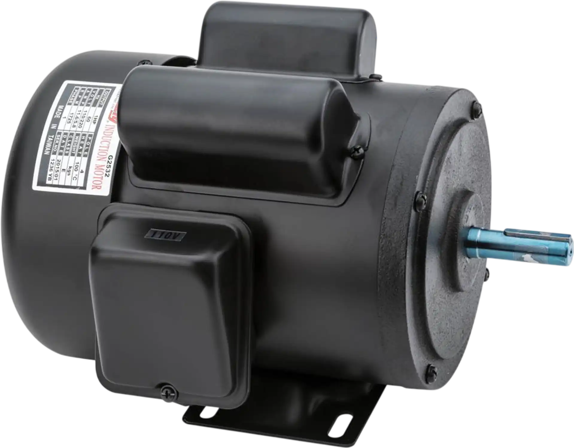 Grizzly G2532 Motor Heavy-Duty 1 HP Single-Phase 1725 RPM TEFC 110V/220V New