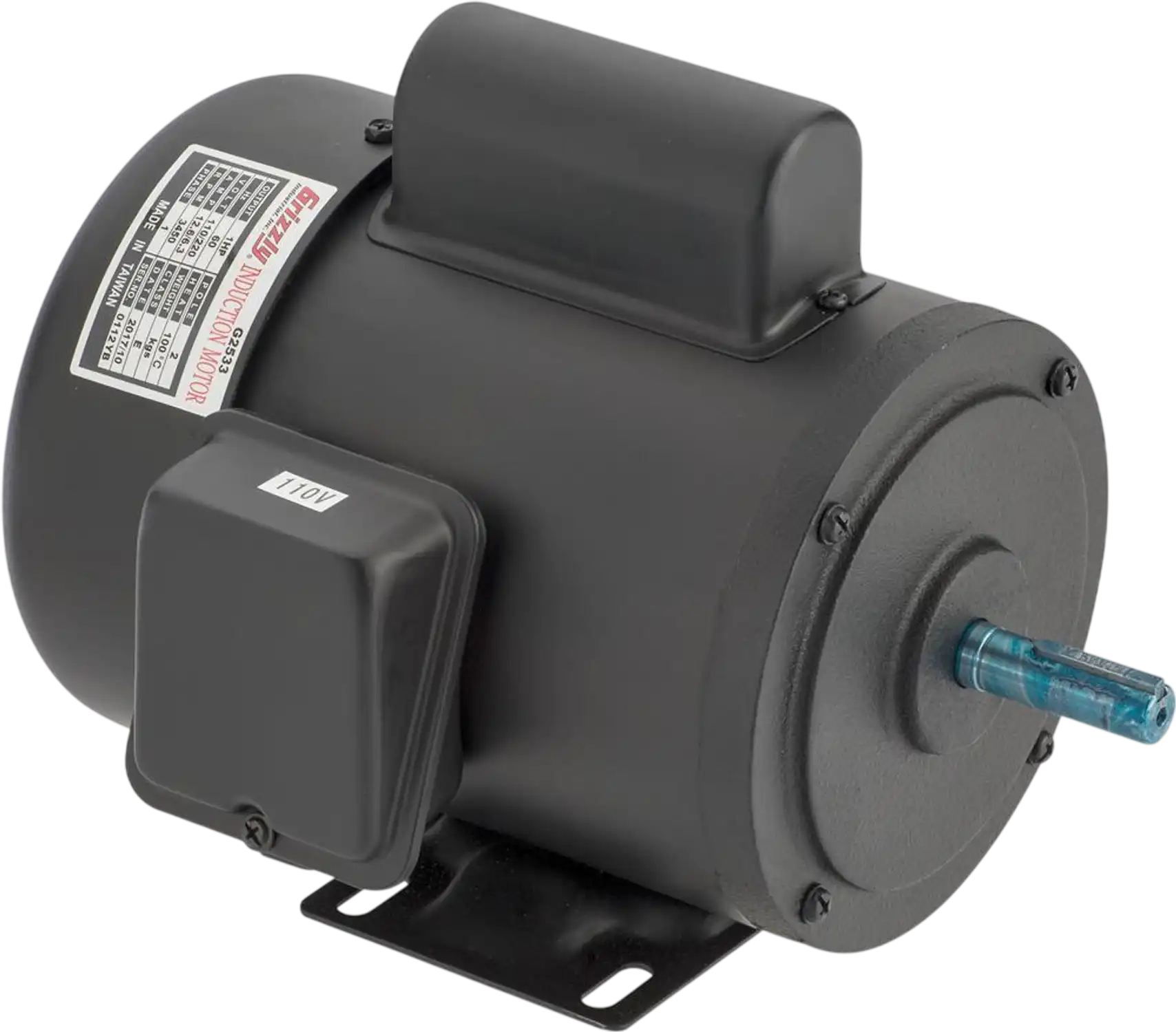 Grizzly G2533 Motor Heavy-Duty 1 HP Single-Phase 3450 RPM TEFC 110V/220V New