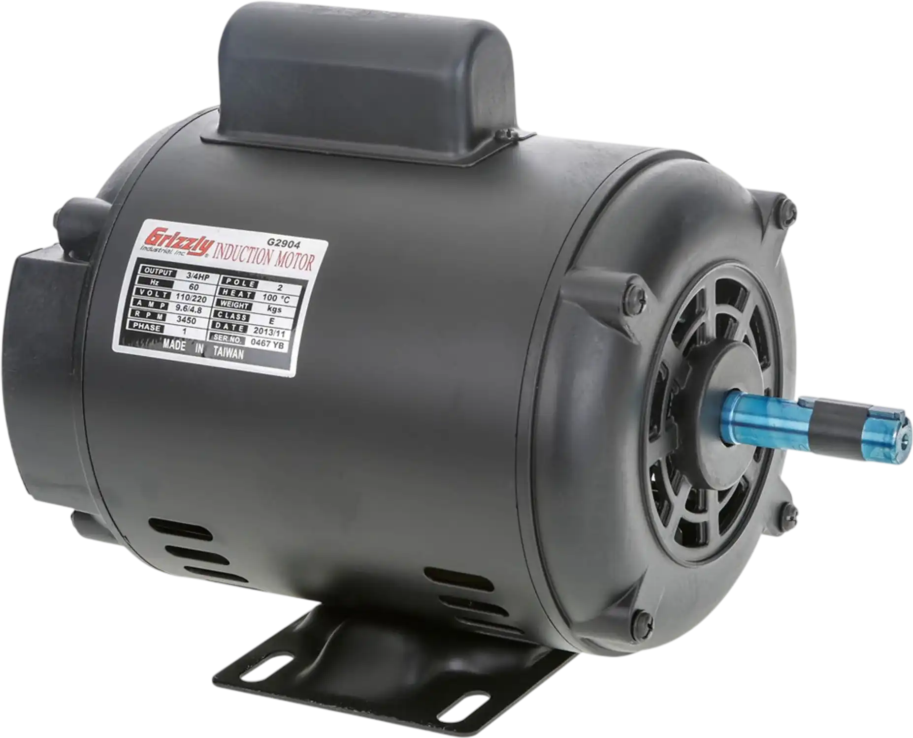 Grizzly G2904 Motor 3/4 HP Single-Phase 3450 RPM Open 110V/220V New