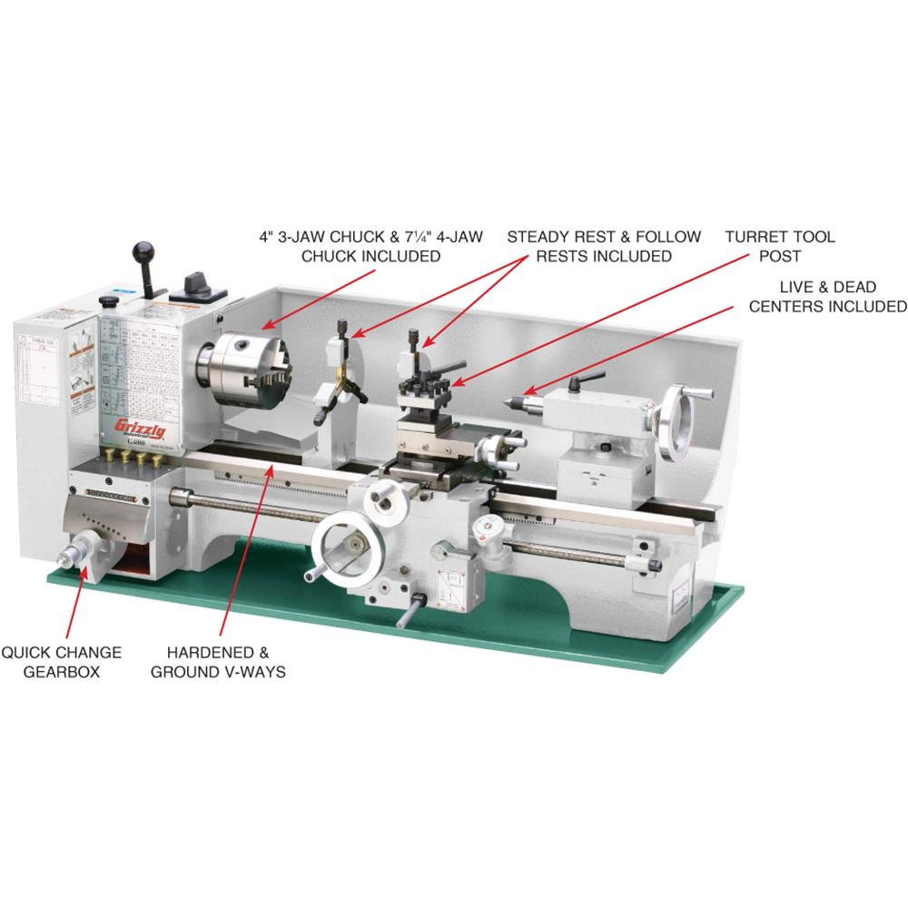 Grizzly G4000 - 9" x 19" Benchtop Metal Lathe