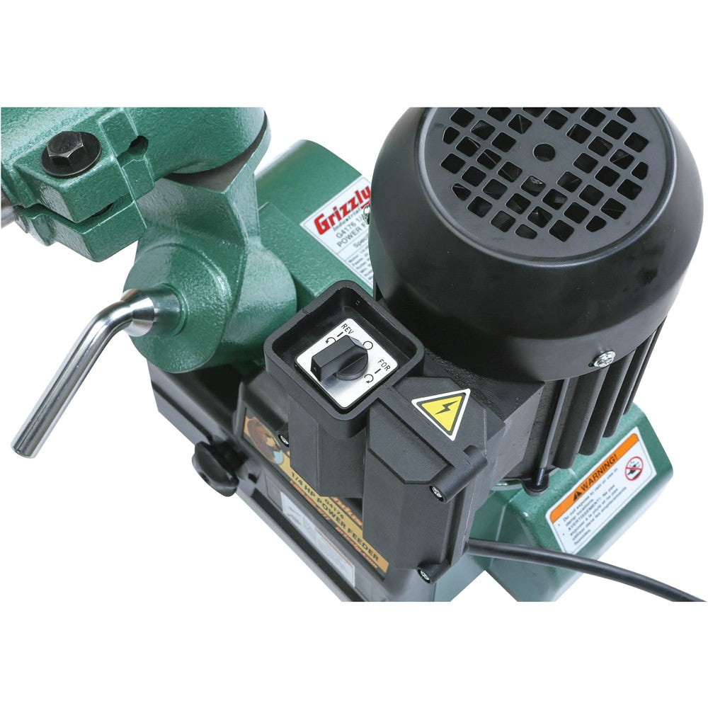 Grizzly G4176 - 1/4 HP 4-Speed 3-Roller Power Feeder, Single-Phase