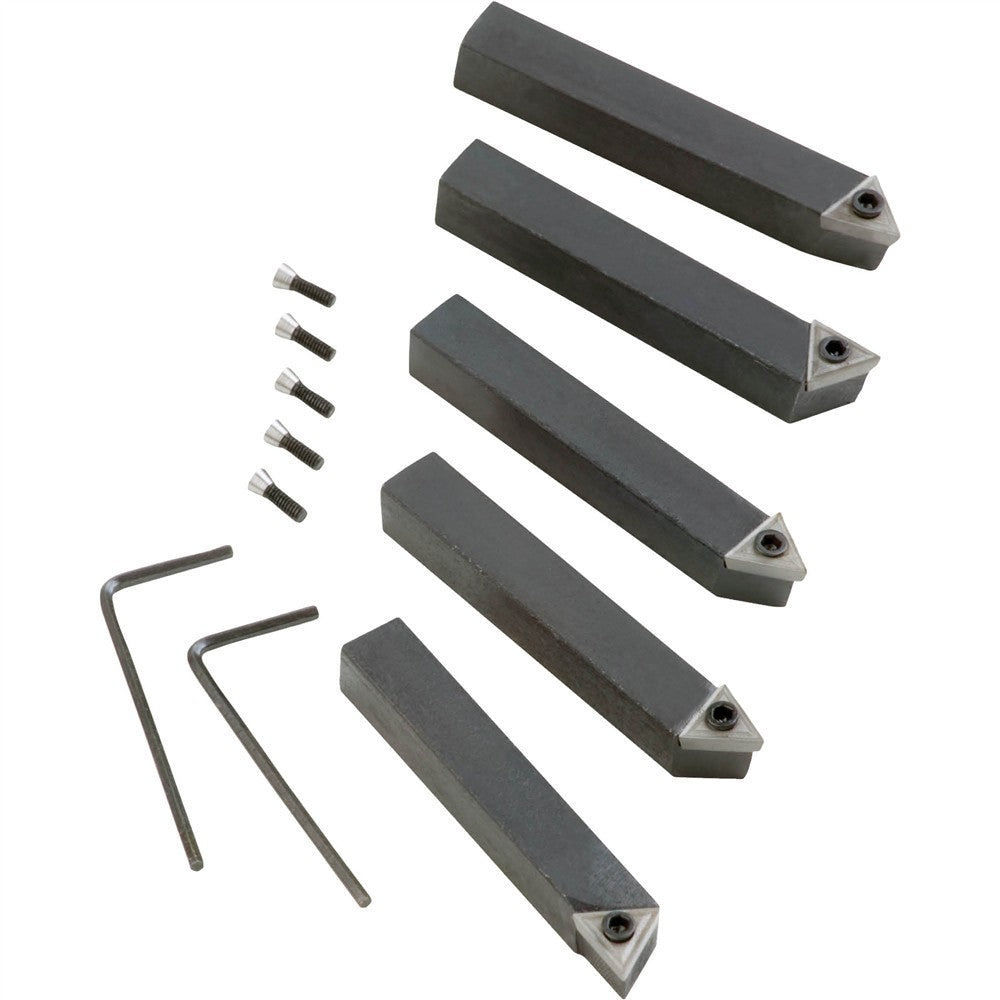 Grizzly G5639 - 5 pc. Indexable Carbide Tool Bit Set - 3/8"