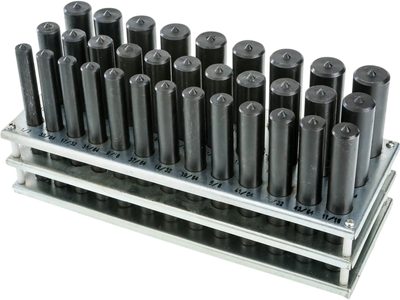 Grizzly G5652 Transfer Punch Set 33 Pc 1/2