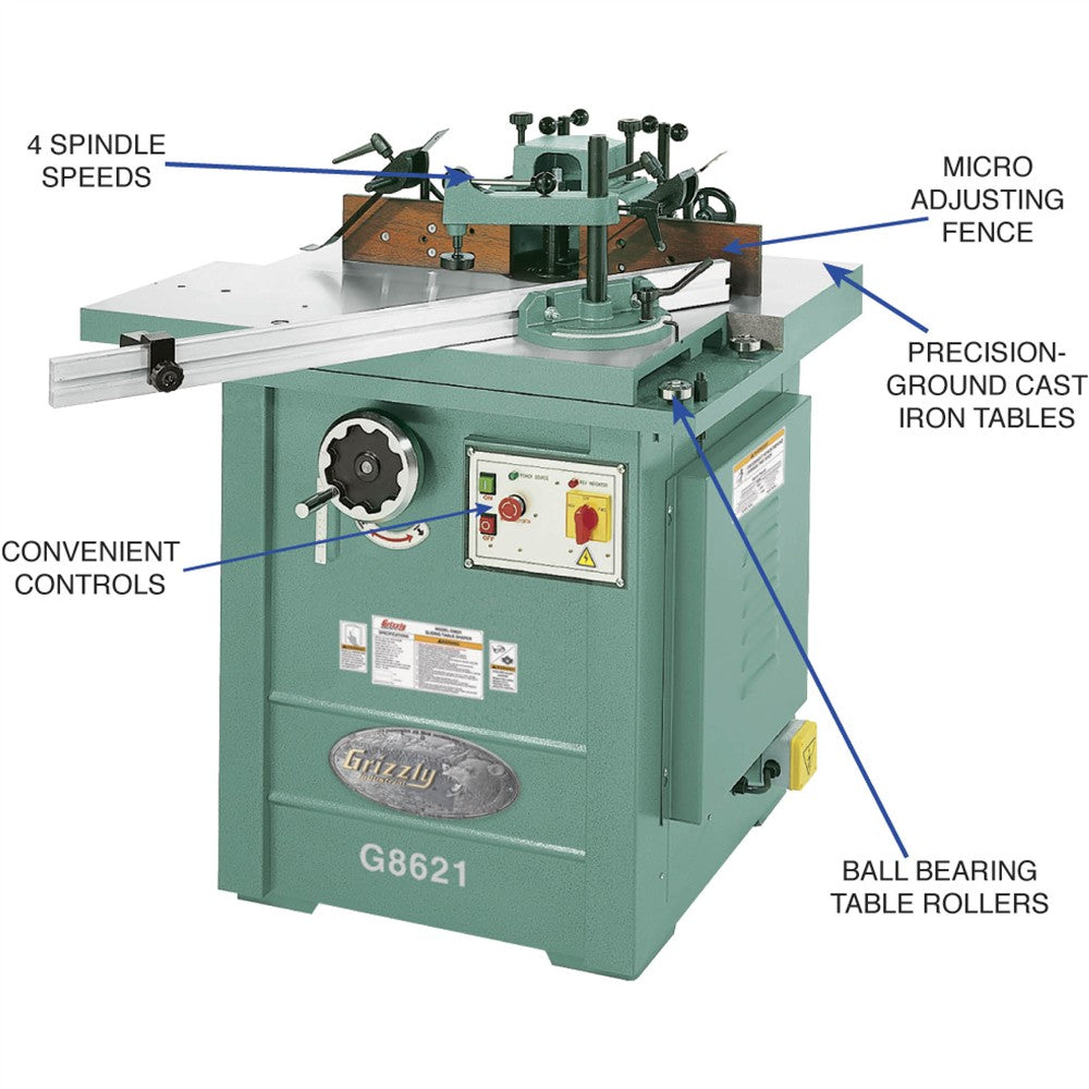 Grizzly G8621 - 5 HP Sliding Table Shaper