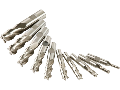 Grizzly G9758 Square Ends HSS 4 Flute End Mills 10 pc Set New